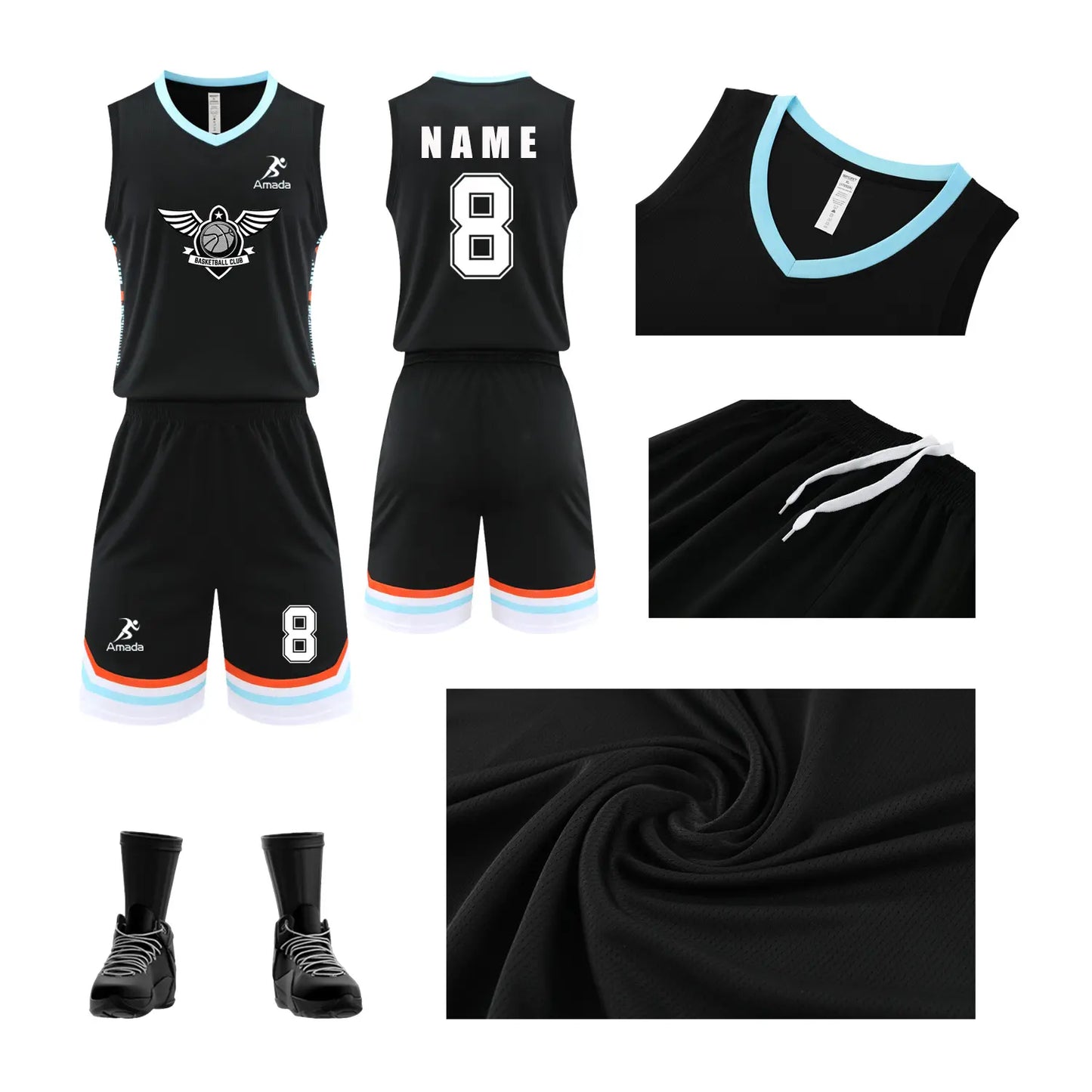 New Customizable Unisex Quick-drying Non-slip USA Basketball Uniform
