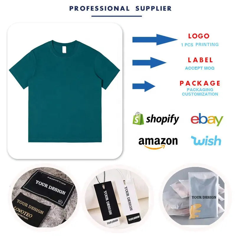 High Quality Premium 100% Cotton Custom DTG Prints T Shirts
